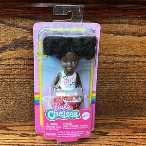 Barbie Chelsea Doll with Love Shirt and Red Skirt with Hearts